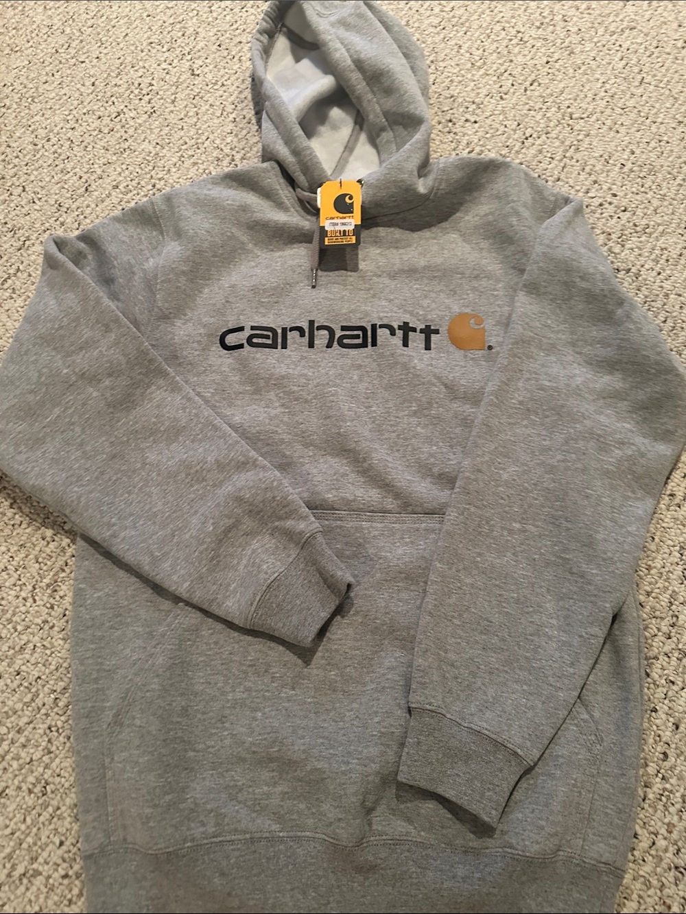 Carhartt Gray Crewneck Hoodie with Gold Logo